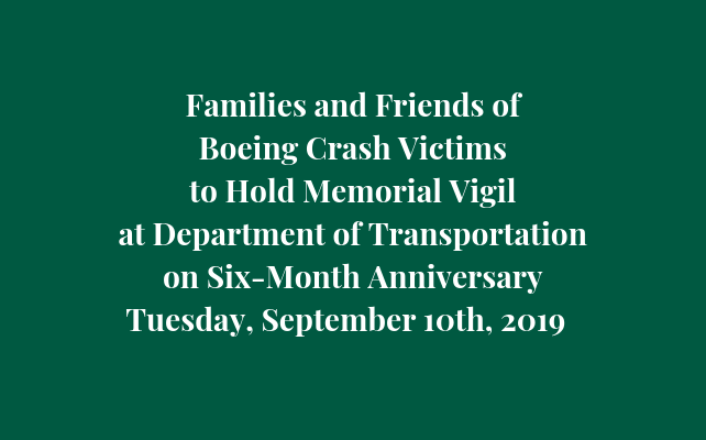 Victims to Hold Memorial Vigil at Department of Transportation on Six-Month Anniversary