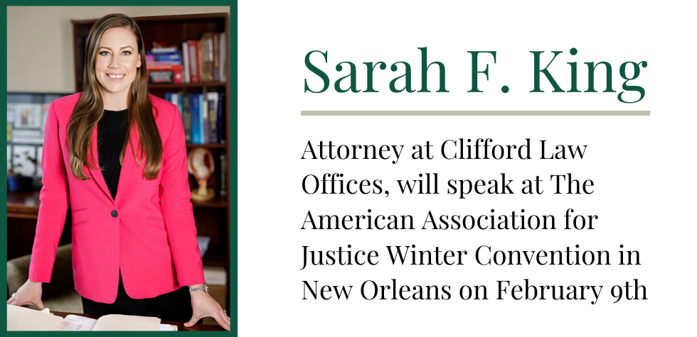 Sarah King to Speak at the American Association for Justice Winter Convention in New Orleans