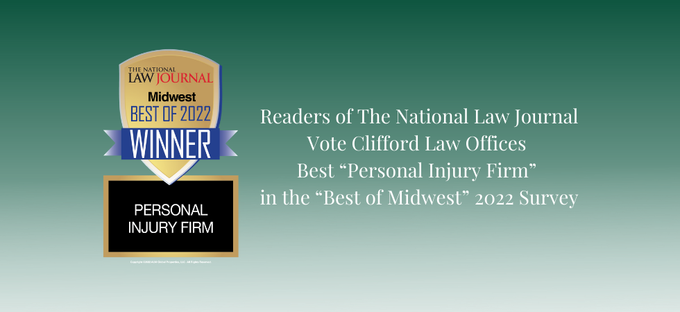 Readers of The National Law Journal Vote Clifford Law Offices Best “Personal Injury Firm” in the “Best of Midwest” 2022 Survey
