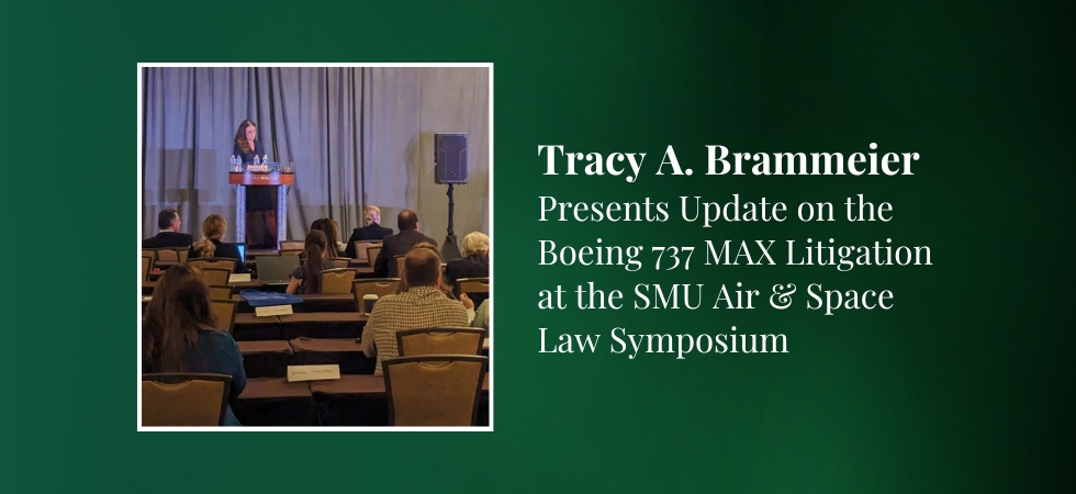 Tracy A. Brammeier Presents Update on Boeing 737 Max Litigation