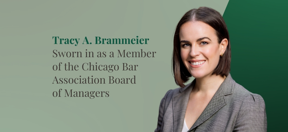 Tracy A. Brammeier Sworn in as a Member of the Chicago Bar Association Board of Managers