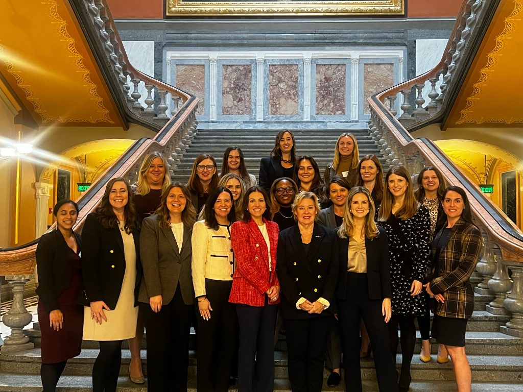 Yvette C. Loizon and Sarah F. King, partners at Clifford Law Offices pose in the Illinois capitol with other members of the ITLA Women's Caucus.