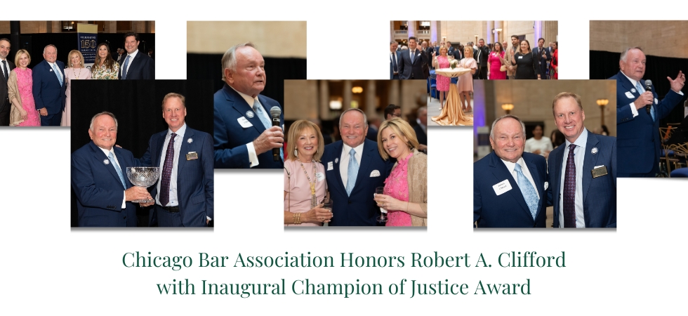 Bob Clifford receives the The Robert A. Clifford Champion of Justice Award presented by the CBA