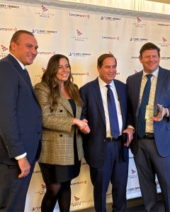 Chuck Haskins, Sarah King, Keith Hebeisen, Bradley Cosgrove receive Law Bulletin Media Award