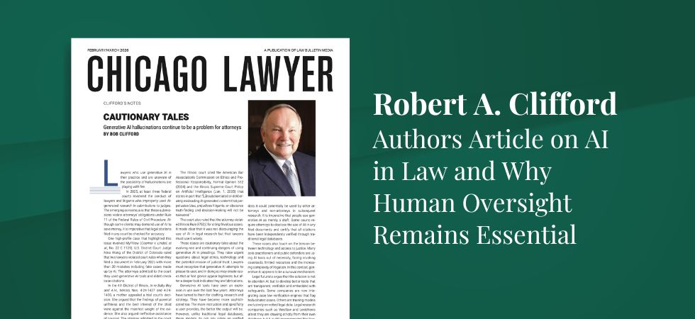 Robert Clifford Pens Article on AI in Law