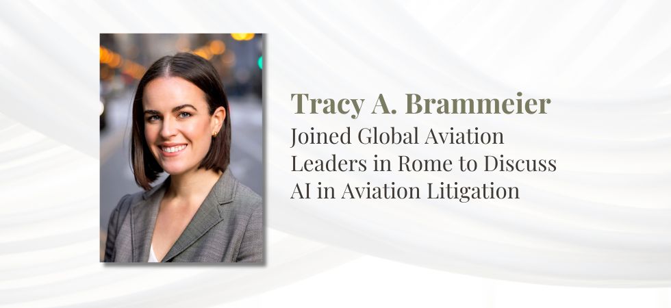 Tracy Brammeier Spoke on AI in Aviation at International Air Law Conference in Rome