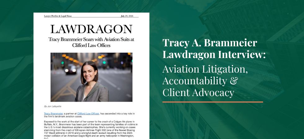 Tracy Brammeier Discusses Aviation Litigation, Accountability, and Client Advocacy in Lawdragon Interview